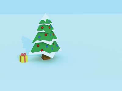 One Little Christmas Tree 3d blender christmas holiday present snow snowy tree winter