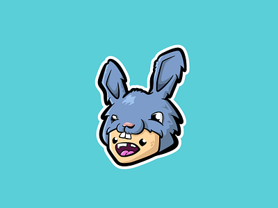 Rabbit badge branding character design flat game icon illustration logo rabbit