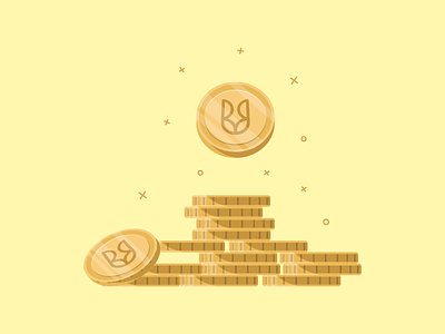 Tokens badge coin flat icon illustration logo money token vector