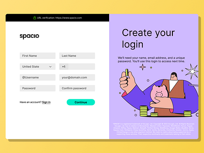 Spacio / P2P Crypto Marketplace for Humans / Register Page