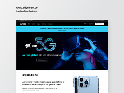 Landing page Redesign - Altice DO att branding iphone landing page smartphone tmobile uiux design verizon web