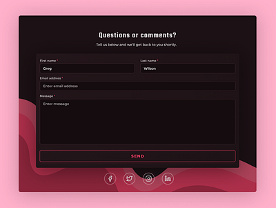 Contact form design ui