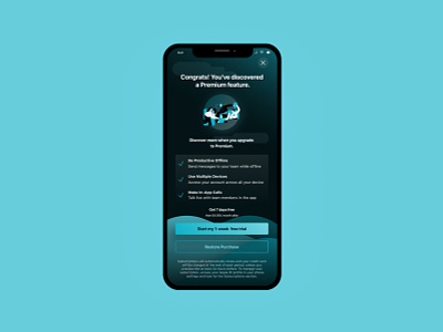 Paywall app blue dark theme features graphic design illustration mobile paywall premium subscription ui ui design ux ux design