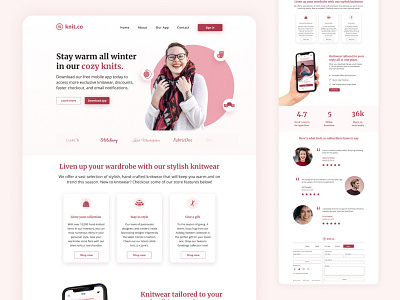 Landing page app brand branding clothing design desktop fashion graphic design illustration landing page mockup red ui design ux ux design web web design website