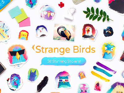 Strange Birds after animation app design effects game illustration imessage ios motion sticker ui