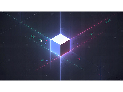 Tesseract 2d animation design effects gradient isometric motion photoshop shapes styleframe texture vector