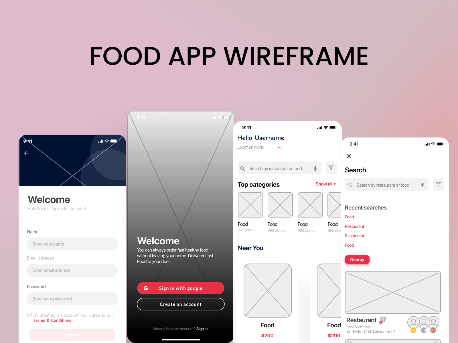 Food App Wireframe By Zubayer Hassan On Dribbble