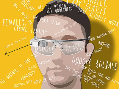 Google Glass Illustration cyborg glass glasses google google glass illustration infographic