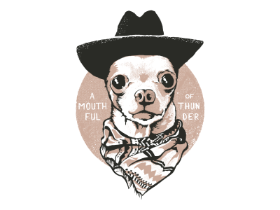 A Mouthful of Thunder chihuahuas illustration print