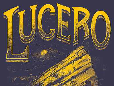 Lucero at Redrocks colorado custom typeface denver design illustration red redneck rocks typeface vintage