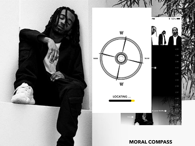 Miles Chancellor | Moral Compass Mobile App adobe xd bold branding compass design interaction mobile mobile app music ui ui design ux ux design