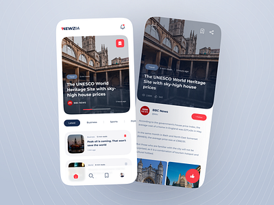 Newzia - Modern Mobile News App UI Kit