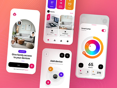 Huis - Smart Home App UI Kit ac app automation cctv control electric home house ios iot mobile remote report security smart technology ui ui kit uiux ux