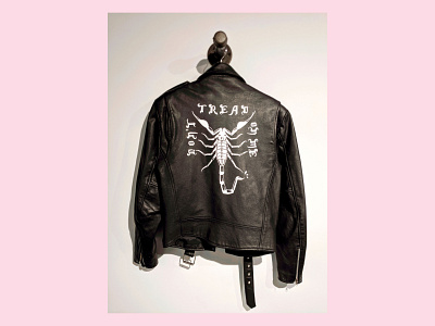 Scorpio Leather astrology blackletter design hand drawn hand painted horoscope illustration leather jacket lettering scorpio scorpion type typography
