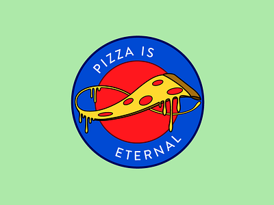 eternal pizza illustration logo patch pin pizza