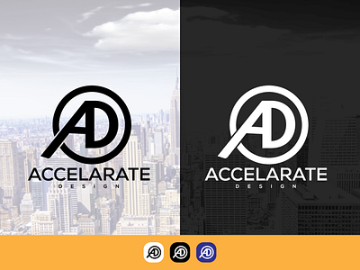 "Accelarate" Logo Design with "AD" concept best logo branding design fiverr.com graphic design illustration illustrator logo design minimalist vector