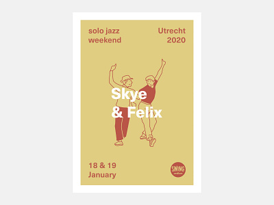 Solo Jazz weekend Utrecht dancing illustration orange typography vintage yellow