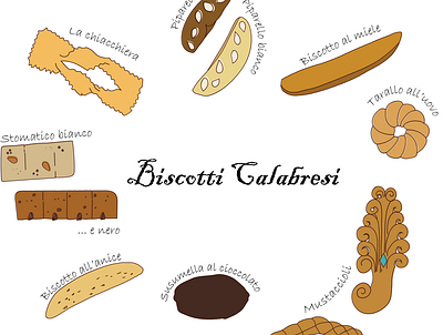 Traditional Calabrian cookies foodie illustration illustrator pastries