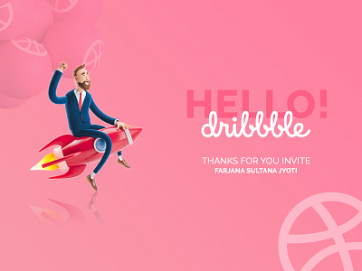 Hello Dribble! dribble shot hello hello dribble hellodribbble illustraion landscape landscape illustration thanks thanks for invite ux welcome welcome page