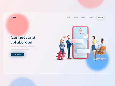 Teamwork | Glassmorphism Landing Page