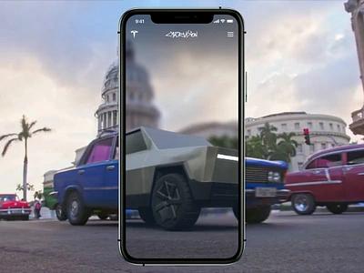 Elon Musk's Cyber Vision 3d animation app application augmented reality concept cyberpunk cybertruck design elonmusk future ios mobile motion motion design tesla ui uiux ukraine