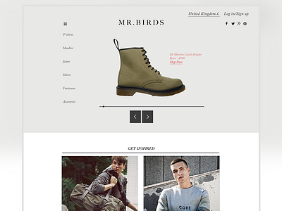 Mr Birds Home Page design e commerce experience home interface page project shopping ui user ux web