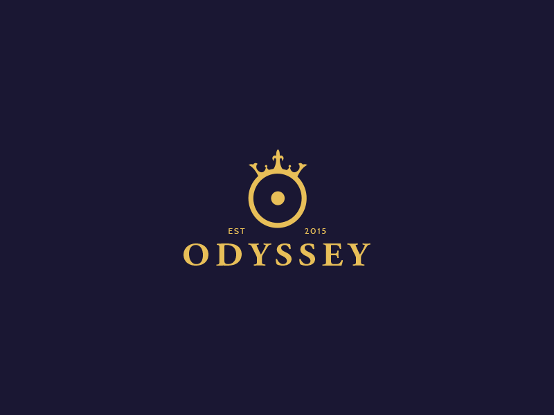 Odyssey branding crown design gif graphic hotel logo luxury mark odyssey resort sun