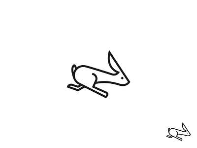 Rabbit Mark Three brand branding design graphic identity lines logo mark personal rabbit running thick