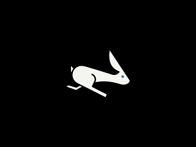 Negative Rabbit brand branding design graphic identity logo mark negative personal rabbit running space