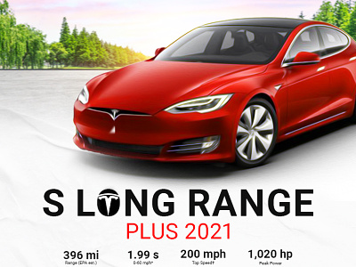 Tesla Car Post Design (S Long Range) banner design car car post car post design car poster design cover design graphic design illustration instagram post instagram template post post design poster design tesla teslacar