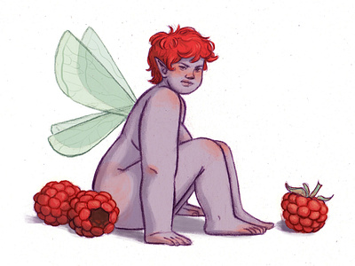 Berry the fairy art arte artist artwork berries berry character design characterdesign dibujo fairy hada illustration ilustracion ilustración ios painting pintura raspberries raspberry