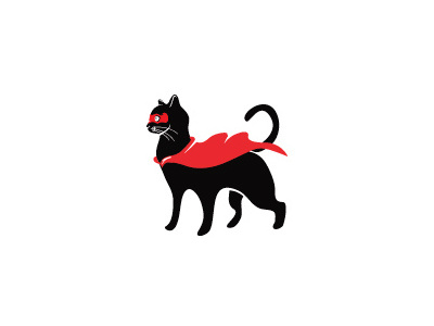 Hero animals black black cat branding cat character hero cat logo masked red superhero visual galore