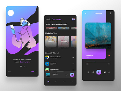 Ui and Illustration Exploration on Music app