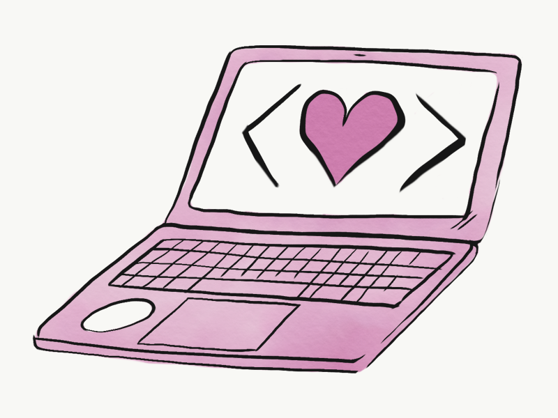 Hackentine's Day laptop code code love code as craft girl develop it gdi hackentines day