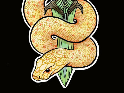 Snake with Dagger art artwork dagger digital illustration drawing illustration lineart photoshop sketch snake
