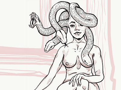 Inktober Day 1: Poisonous drawing illustration inktober inktober2018 inktoberday1 medusa poisonous sketch snake
