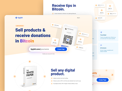 tipybit bitcoin clean crypto design landing light tailwind tipybit ui wallet website