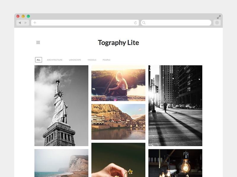 Tography Lite photography portfolio free clean light theme wordpress