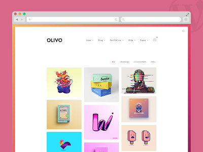 Olivo - Minimalist Portfolio & WooCommerce Theme clean gradients portfolio shop template theme woocommerce wordpress wp