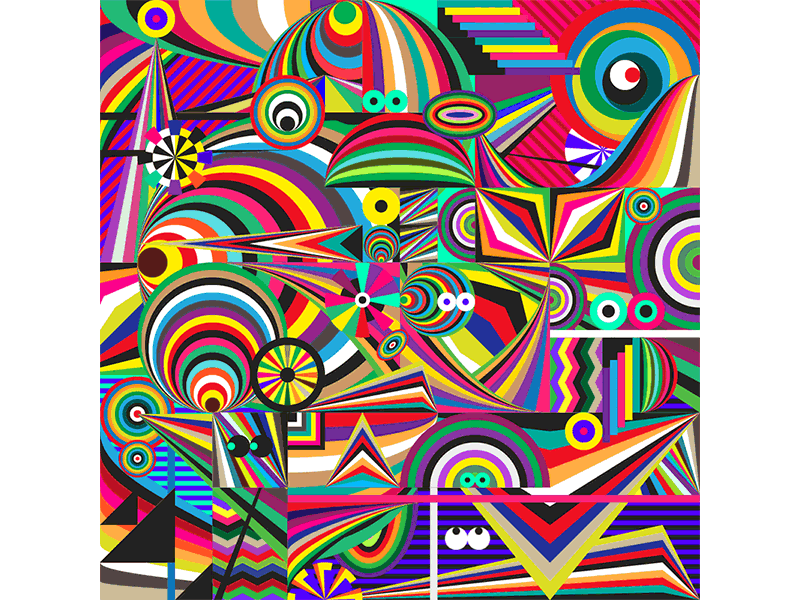 New GIF abstract animated gif geometric gif op art optical rainbow shapes vector vibration