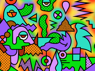 The Fox is Black eyeballs goo gradient grain halftone illustration rainbow sand the fox is black thefoxisblack vector wallpaper zigzag