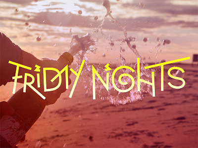Friday Nights beach champagne explode friday gradient music nights spiral type vector