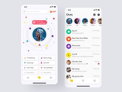 Voice Chat & Play Games App mobile ux