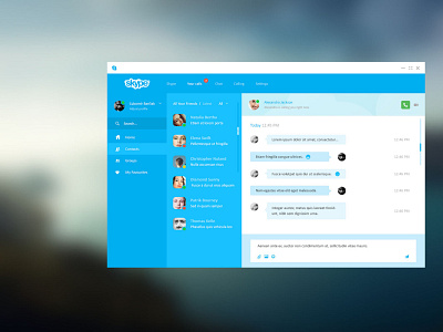 Skype Redesign design ui