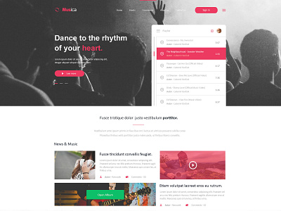 Musica - Music Webdesign design ui