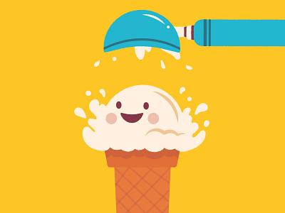 Icey! character concept art cone dripping ice cream illustration scooper summer