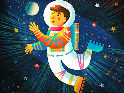 Rocketman astronaut illustration space