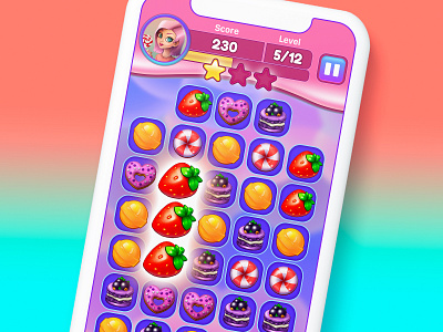 Art and Ui for mobile sweet match-3 game art button buttons game match3 sweet ui