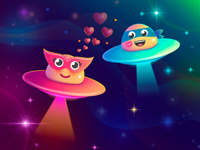 UFO - characters for app art characters game illustration ufo