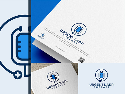 Urgent Karr Podcast Logo Design branding company design flat icon identity identity branding identity design logo logo design medical medical logo medicine medicines podcast podcasts vector